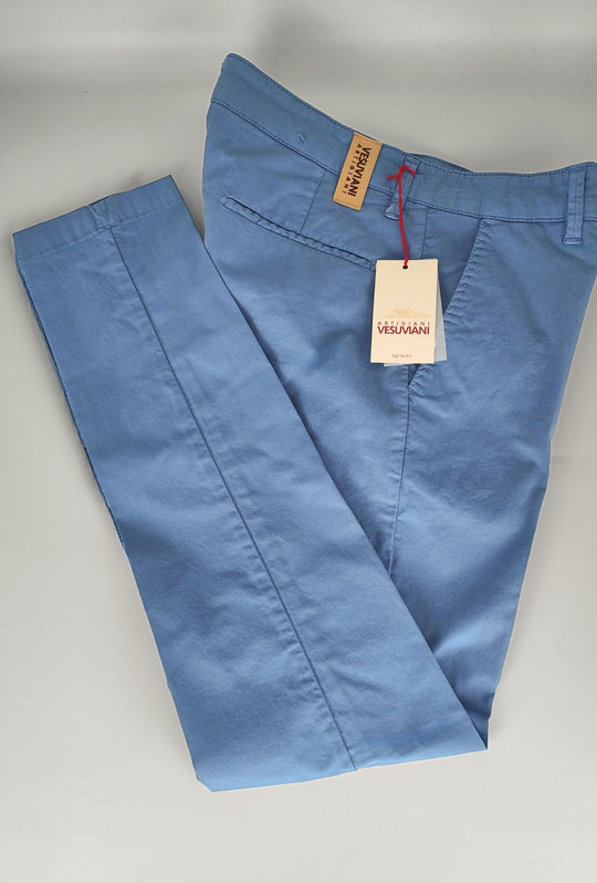 Pantalone Uomo Cotone Leggero Made in Italy Slim Fit Gamba stretta Dresserd -  BLU JEANS