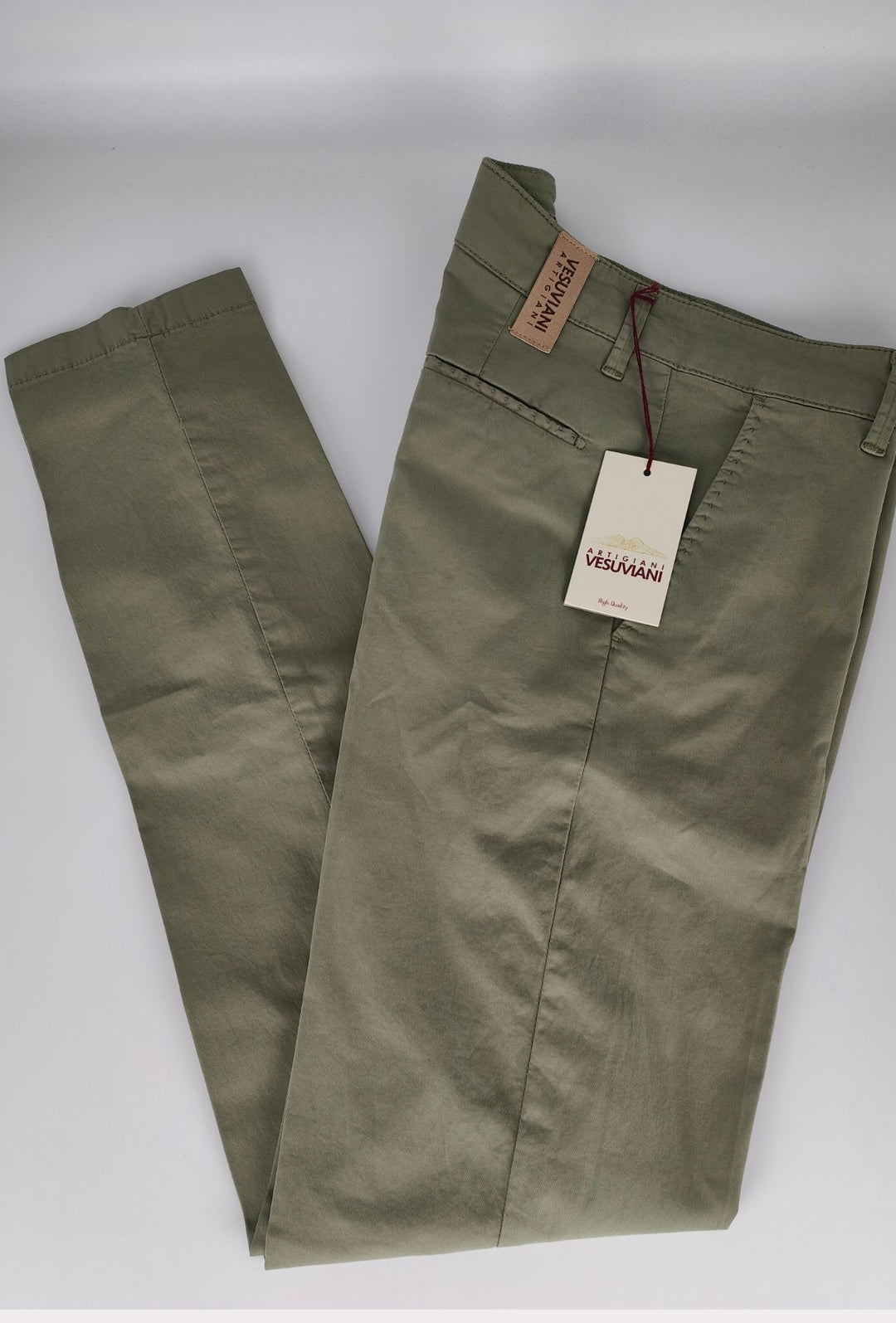 Pantalone Uomo Cotone Leggero Made in Italy Slim Fit Gamba stretta Dresserd -  VERDE