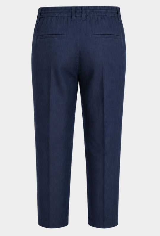 Pantalone 100% Lino Uomo confort fit con elastico - BLU
